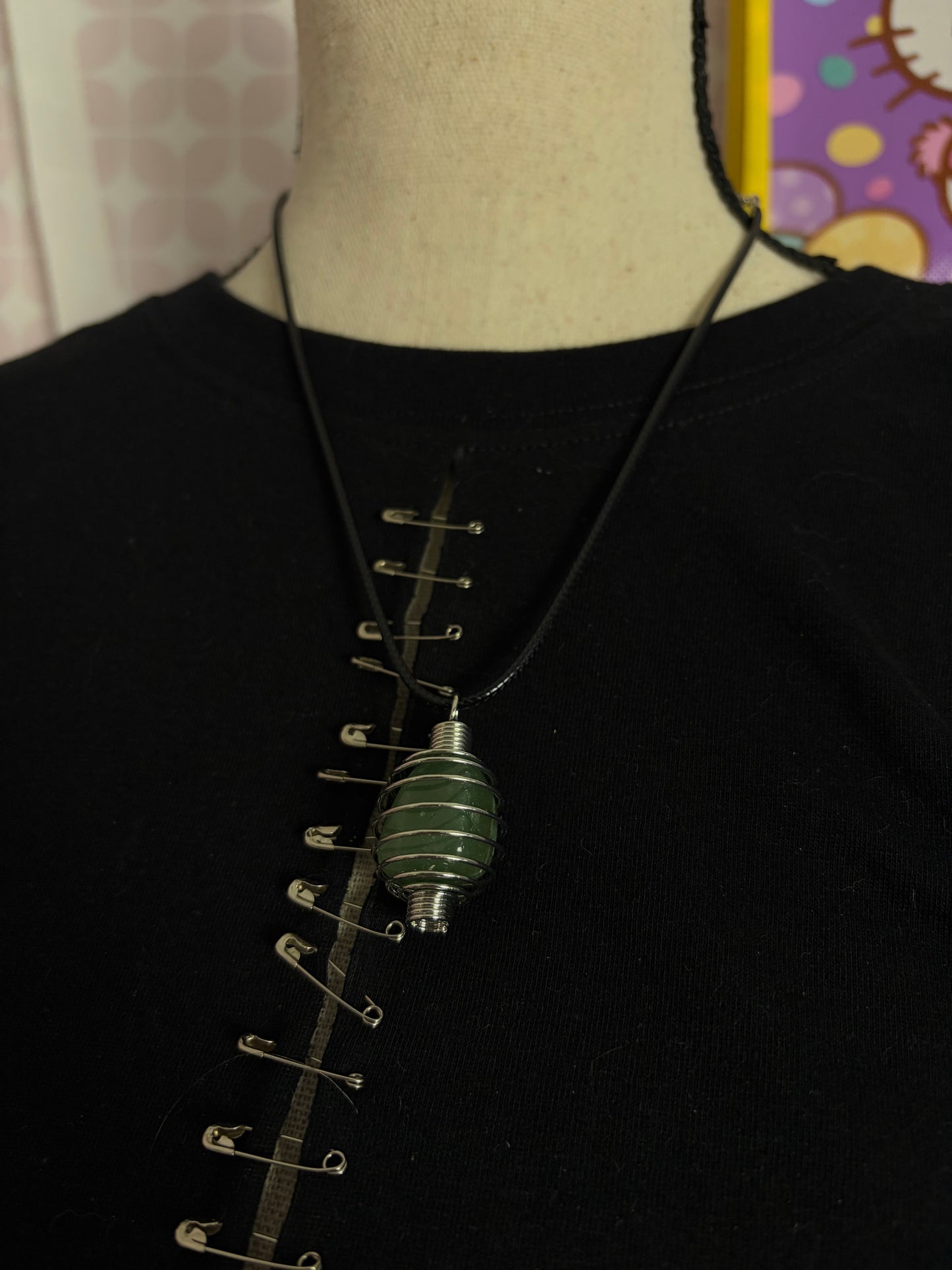 COLLIER CORDE AVENTURINE VERTE