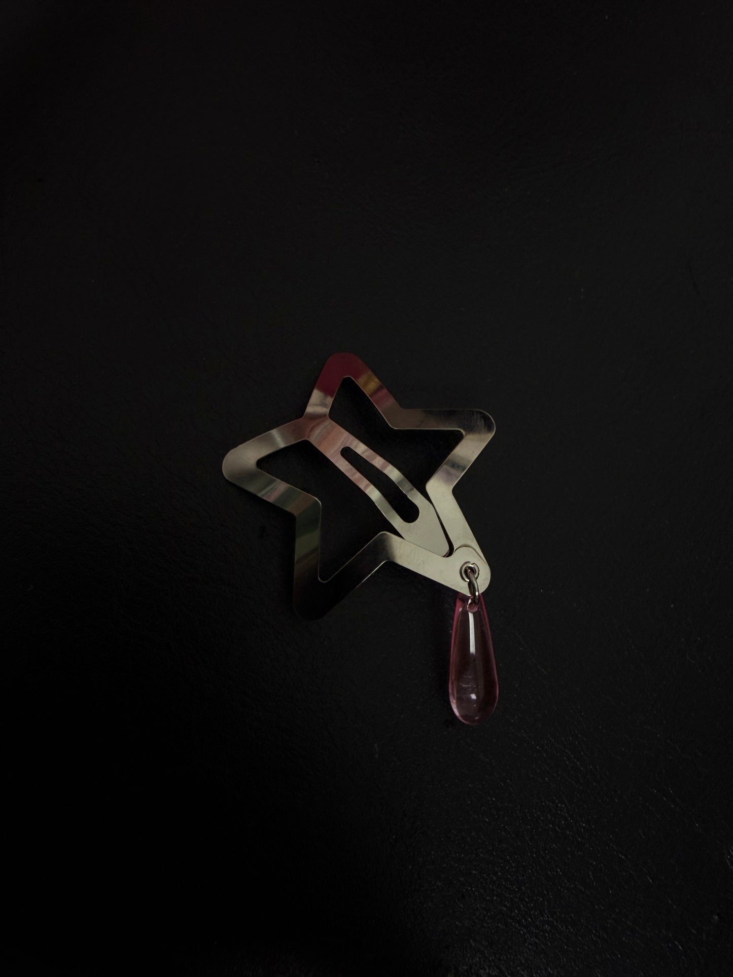 BARRETTE ÉTOILE LARME ROSE
